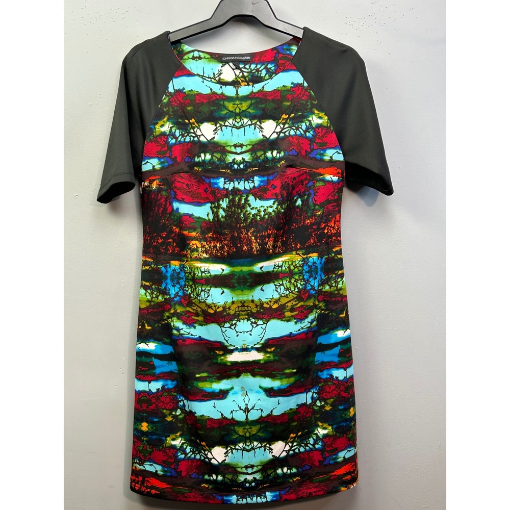 Chris McLaughlin Dress Womens 8 Multi Abstract Kaleidoscope Sheath Bold Colorful